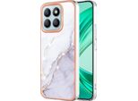 Custodia Per Honor X8B, Sottile Marmo Antiurto Custodia Morbida Tpu Paraurti Bianco