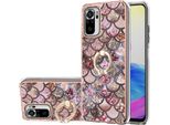 Custodia Per Xiaomi Redmi Note 10 4G/Note 10S, Custodia Protettiva In Silicone Tpu A Fantasia Con Supporto Ad Anello Caffè