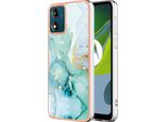 Custodia Per Motorola Moto E13, Sottile Marmo Antiurto Morbido Tpu Paraurti Verde