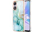 Custodia Per Oppo A78 5G, Sottile Marmo Antiurto Morbido Tpu Paraurti Verde