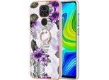 Custodia Per Xiaomi Redmi Note 9, Custodia Protettiva In Silicone Tpu A Fantasia Con Supporto Ad Anello Viola