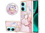 Custodia Marble Per Oneplus Nord CE3, Custodia Protettiva In Silicone Tpu Con Supporto Ad Anello Grigio