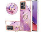 Custodia Marble Per Motorola Moto G84, Custodia Protettiva In Silicone Tpu Con Supporto Ad Anello Viola