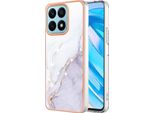 Custodia Per Honor X8A, Sottile Marmo Antiurto Custodia Morbida Tpu Paraurti Bianco