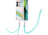 Custodia Con Cinturino Per Xiaomi Redmi Note 13 Pro 5G, Paraurti In Tpu Morbido, Custodia Protettiva, Con Cinturino Regolabile Turchese