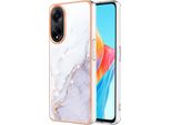 Custodia Per Oppo A98, Sottile Marmo Antiurto Custodia Morbida Tpu Paraurti Bianco