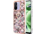 Custodia Per Xiaomi Redmi 12C/Redmi 11A, Custodia Protettiva In Silicone Tpu A Fantasia Con Supporto Ad Anello Caffè