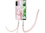 Custodia Con Cinturino Per Xiaomi Redmi 12C, Paraurti In Tpu Morbido, Custodia Protettiva, Con Cinturino Regolabile Oro Rosa