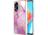 Custodia Per Oppo A58 4G, Sottile Marmo Antiurto Morbido Tpu Paraurti Rosa