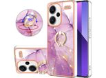 Custodia In Marmo Per Xiaomi Redmi Note 13 Pro+ 5G, Custodia Protettiva In Silicone Tpu Con Supporto Ad Anello Viola