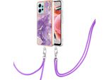 Custodia Con Cinturino Per Xiaomi Redmi Note 12 4G, Paraurti In Tpu Morbido, Custodia Protettiva, Con Cinturino Regolabile Viola