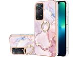 Custodia In Marmo Per Xiaomi Redmi Note 11 Pro 5G/4G, Custodia Protettiva In Silicone Tpu Con Supporto Ad Anello Grigio