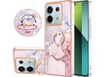 Custodia In Marmo Per Xiaomi Redmi Note 13 Pro 5G, Custodia Protettiva In Silicone Tpu Con Supporto Ad Anello Grigio