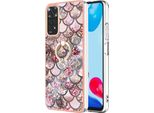 Custodia Per Xiaomi Redmi Note 11 4G/Note 11S, Custodia Protettiva In Silicone Tpu A Fantasia Con Supporto Ad Anello Caffè