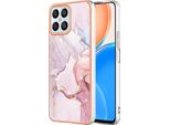 Custodia Per Honor X8 4G, Sottile Marmo Antiurto Morbido Tpu Paraurti Oro Rosa