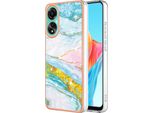 Custodia Per Oppo A78 4G, Sottile Marmo Antiurto Custodia Morbida Tpu Paraurti Turchese