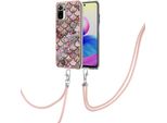 Custodia Con Cinturino Per Xiaomi Redmi Note 10 4G/Note 10S, Custodia In Tpu A Fantasia Con Cinturino Regolabile Caffè
