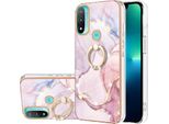 Custodia Marble Per Motorola Moto E20/E30/E40, Custodia Protettiva In Silicone Tpu Con Supporto Ad Anello Grigio