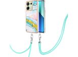 Custodia Con Cinturino Per Xiaomi Redmi Note 13 4G, Paraurti In Tpu Morbido, Custodia Protettiva, Con Cinturino Regolabile Turchese