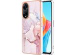 Custodia Per Oppo A98, Sottile Marmo Antiurto Morbido Tpu Custodia Paraurti Oro Rosa