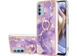 Custodia In Marmo Per Motorola Moto G31 / G41, Custodia Protettiva In Silicone Tpu Con Supporto Ad Anello Colorato
