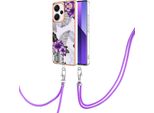 Custodia Con Cinturino Per Xiaomi Redmi Note 13 Pro+ 5G, Custodia In Tpu A Fantasia Con Cinturino Regolabile Viola