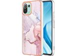 Custodia Per Xiaomi 11 Lite, Sottile Marmo Antiurto Custodia Morbida Tpu Paraurti Rose Gold