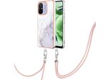 Custodia Con Cinturino Per Xiaomi Redmi 12C, Paraurti In Tpu Morbido, Custodia Protettiva, Con Cinturino Regolabile Bianco