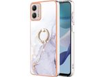 Custodia Marble Per Motorola Moto G53, Custodia Protettiva In Silicone Tpu Con Supporto Ad Anello Gold