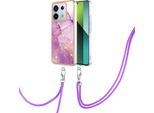 Custodia Con Cinturino Per Xiaomi Redmi Note 13 Pro 5G, Paraurti In Tpu Morbido, Custodia Protettiva, Con Cinturino Regolabile Rosa