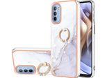 Custodia Marble Per Motorola Moto G31 / G41, Custodia Protettiva In Silicone Tpu Con Supporto Ad Anello Oro