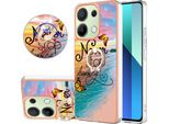 Custodia Per Xiaomi Redmi Note 13 4G, Custodia Protettiva In Silicone Tpu A Fantasia Con Supporto Ad Anello Oro