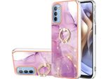Custodia Marble Per Motorola Moto G31 / G41, Custodia Protettiva In Silicone Tpu Con Supporto Ad Anello Viola