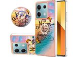 Custodia Per Xiaomi Redmi Note 13 5G, Custodia Protettiva In Silicone Tpu A Fantasia Con Supporto Ad Anello Oro