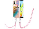 Custodia Con Cinturino Per Xiaomi Redmi A1, Custodia In Tpu A Fantasia Con Cinturino Regolabile Oro