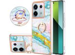 Custodia In Marmo Per Xiaomi Redmi Note 13 Pro 5G, Custodia Protettiva In Silicone Tpu Con Supporto Ad Anello Blu