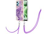 Custodia Con Cinturino Per Xiaomi Poco X5 /Redmi Note 12 5G, Paraurti In Tpu Morbido, Custodia Protettiva, Con Cinturino Regolabile Viola