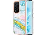 Custodia Per Honor 200 Lite, Sottile Marmo Antiurto Morbido Tpu Custodia Paraurti Turchese