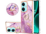 Custodia Marble Per Oneplus Nord CE3, Custodia Protettiva In Silicone Tpu Con Supporto Ad Anello Viola