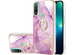Custodia Marble Per Motorola Moto E20/E30/E40, Custodia Protettiva In Silicone Tpu Con Supporto Ad Anello Viola