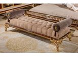 Casa Padrino Panca Barocca Grigio / Marrone Scuro / Oro - Mobili Barocchi