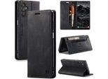Custodia Galaxy A25, Custodia Retrò In Finto Cuoio Stand Cover Protettiva Per Samsung Galaxy A25 Nero