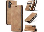 Custodia Galaxy A55, Custodia Retrò In Finto Cuoio Con Funzione Stand Per Samsung Galaxy A55 5G Marrone