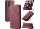 Custodia Galaxy A35, Custodia Retrò In Finto Cuoio Con Funzione Stand Custodia Protettiva Per Samsung Galaxy A35 5G Rosso