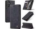 Custodia Galaxy A55, Retro Custodia In Finto Cuoio Con Funzione Stand Per Samsung Galaxy A55 5G Nero