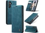 Custodia Galaxy A35, Custodia Retrò In Finto Cuoio Con Funzione Stand Per Samsung Galaxy A35 5G Blu