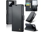 Xiaomi 14 Pro Case, Rfid Blocking Card, Advanced Flip Custodia In Pelle Con Funzione Stand Per Xiaomi 14 Pro Nero