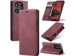 Xiaomi Poco M6 Pro 4G Custodia, Retro Custodia In Finto Cuoio Con Funzione Di Stand Cover Protettiva Per Xiaomi Redmi Note 13 Pro 4G/Poco M6 Pro 4G Rosso