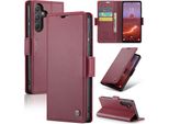 Custodia Galaxy A55, Custodia In Pelle Con Funzione Stand Per Samsung Galaxy A55 Rosso