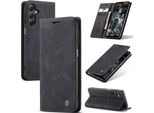 Custodia Galaxy A25, Retro Custodia In Finto Cuoio Con Funzione Stand Per Samsung Galaxy A25 5G Nero